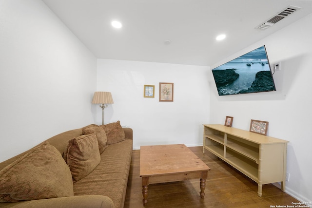 living room with wood-type flooring