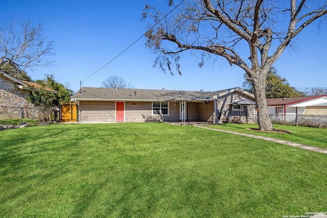 view of front of home with a front yard