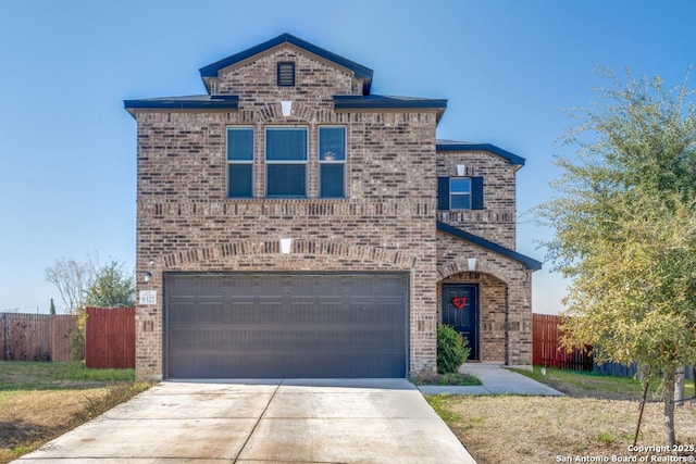 view of front facade with a garage