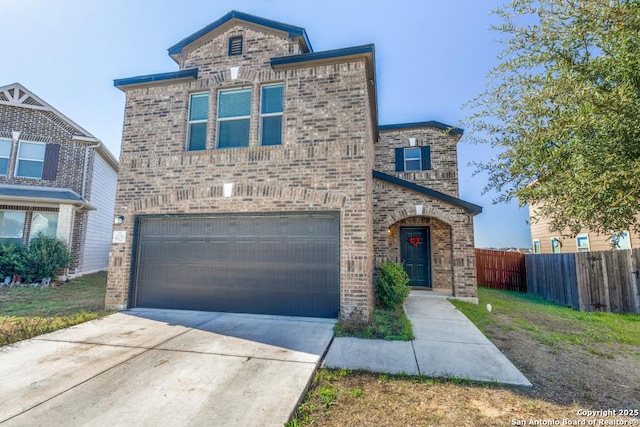 view of property with a garage