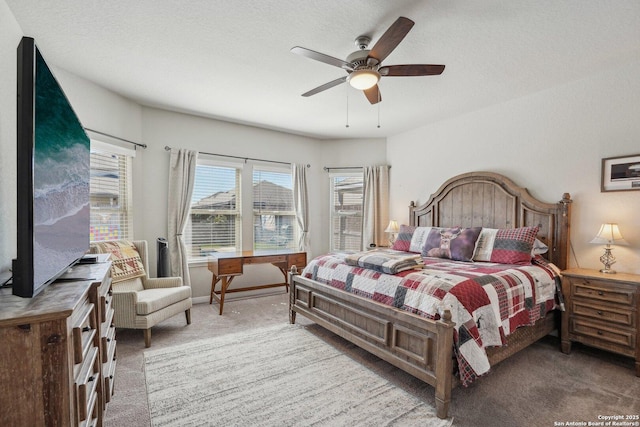 1274 Lennea, New Braunfels, TX 78130 - carpeted bedroom with a textured ceiling and ceiling fan