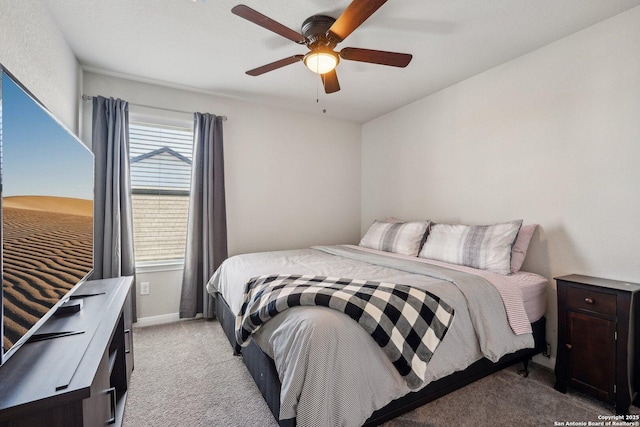 1274 Lennea, New Braunfels, TX 78130 - bedroom featuring light carpet and ceiling fan