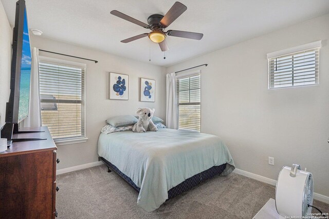 1274 Lennea, New Braunfels, TX 78130 - bedroom with light colored carpet and ceiling fan