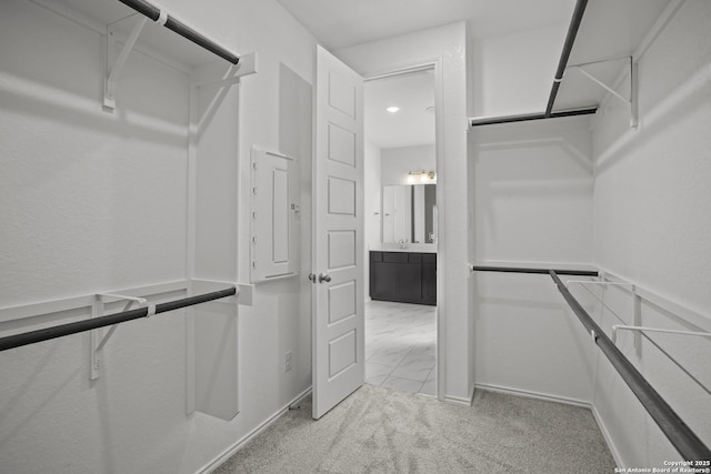10257 Bartenheim Dr, Schertz, TX 78154 - walk in closet with marble finish flooring and carpet