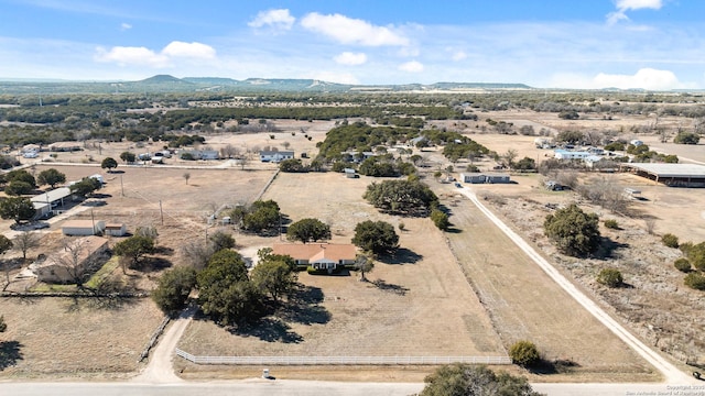 aerial view with a mountain view