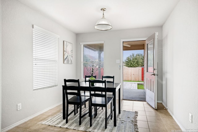 view of tiled dining area