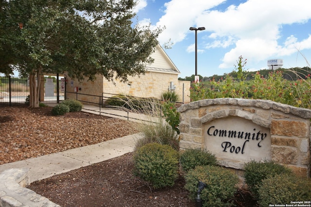 view of community sign