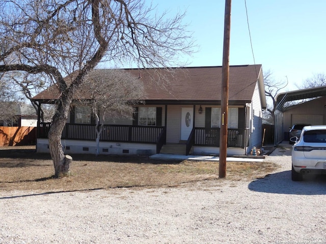 view of front of home with a porch