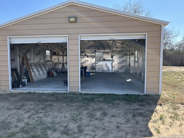 view of garage