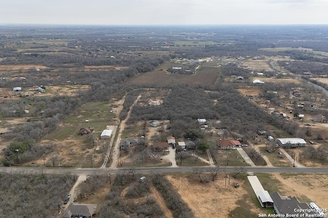 aerial view featuring a rural view