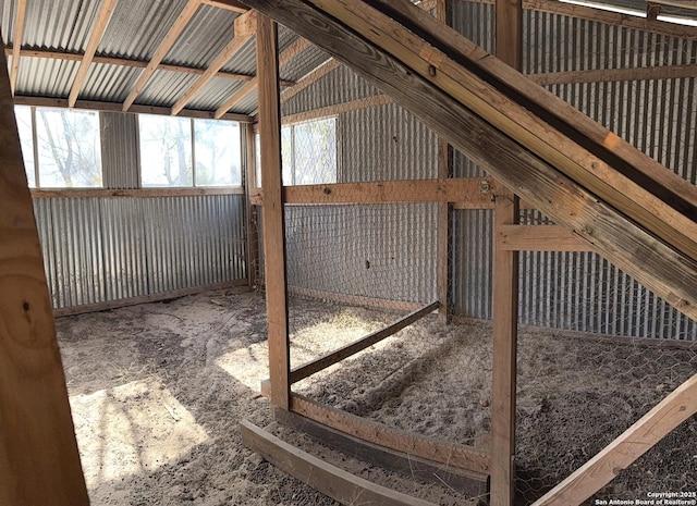 view of unfinished attic