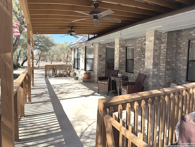 view of patio with ceiling fan