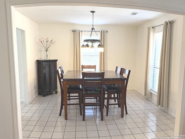 view of tiled dining area