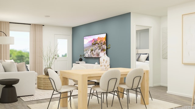 dining room featuring light wood-type flooring