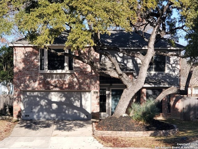 view of front of house with a garage