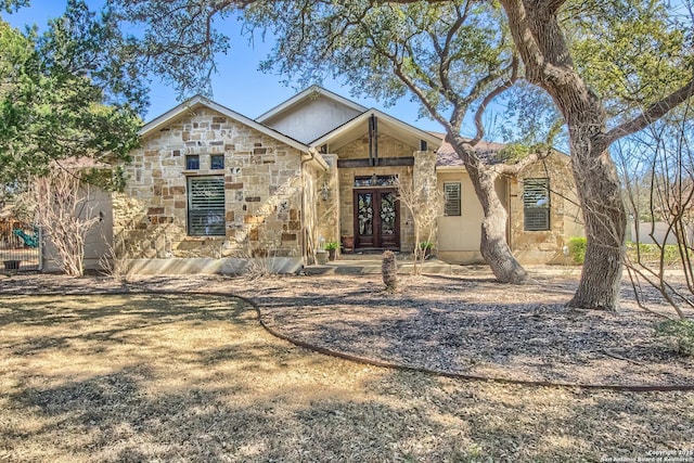 view of front of house with french doors