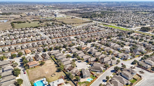 bird's eye view with a residential view