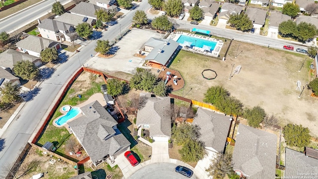 aerial view featuring a residential view