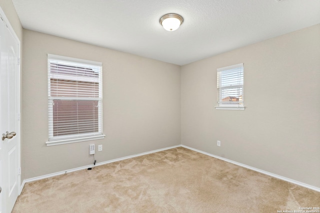 spare room with light carpet