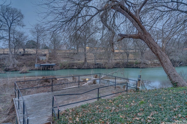 view of yard with a water view
