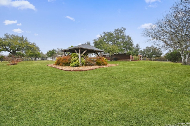 view of yard featuring a gazebo