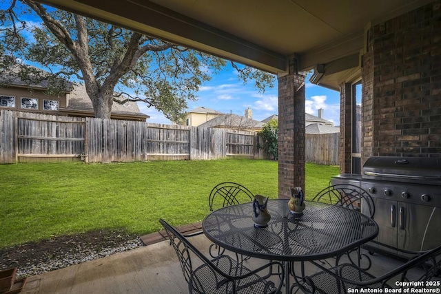 view of patio / terrace featuring grilling area