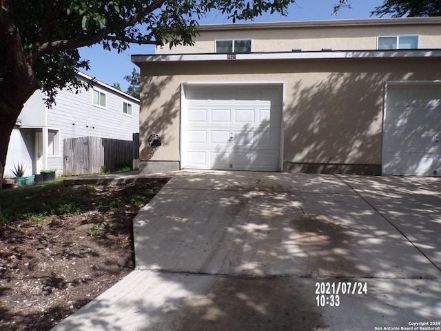 view of garage