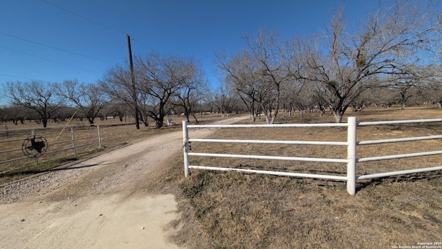 view of street with a rural view