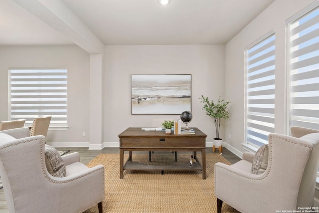 office featuring light hardwood / wood-style flooring