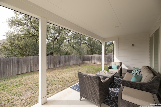 view of patio / terrace with an outdoor hangout area