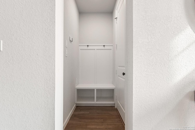 mudroom with hardwood / wood-style floors