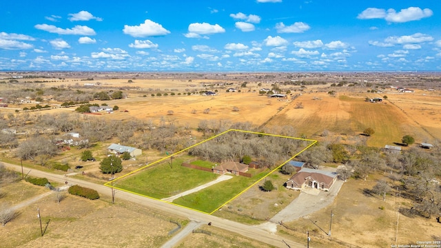 aerial view with a rural view