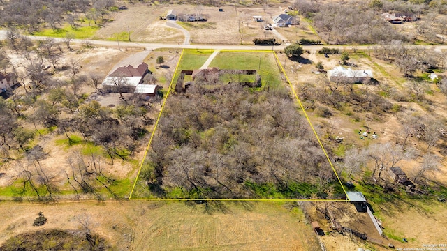 drone / aerial view with a rural view