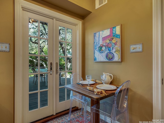 dining room with french doors