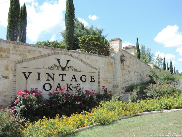 view of community sign