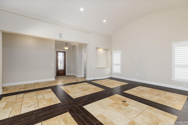 interior space featuring lofted ceiling