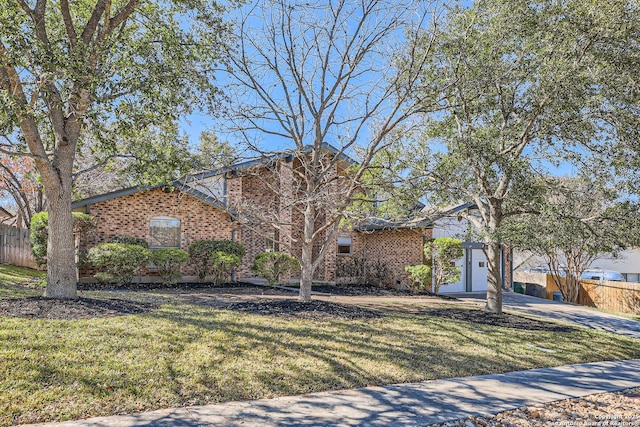 view of front of home with a front lawn