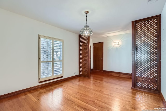 empty room featuring light hardwood / wood-style flooring