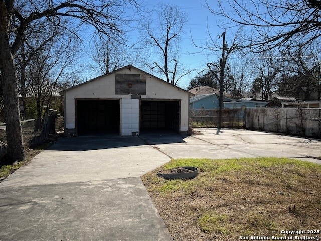 view of garage