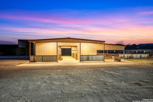 view of horse barn