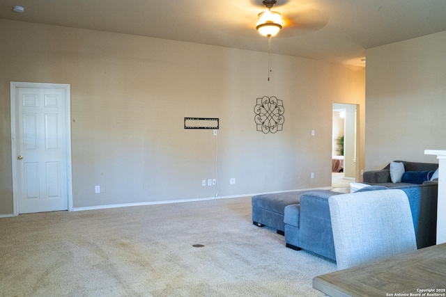 living room with light carpet