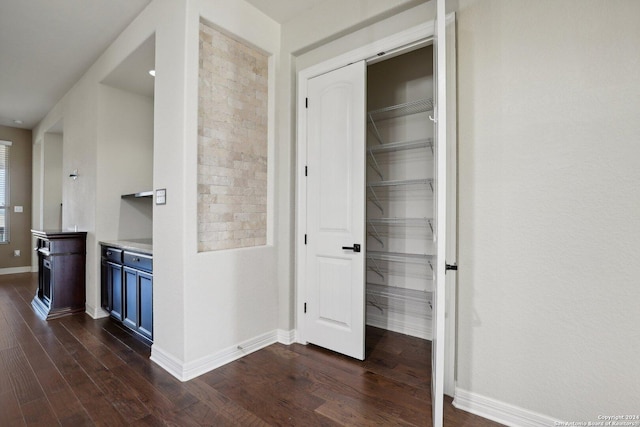 hall featuring dark hardwood / wood-style flooring