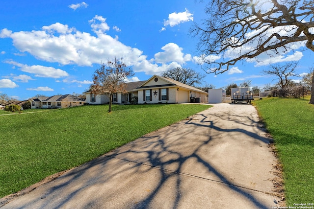 view of front of home with a front lawn