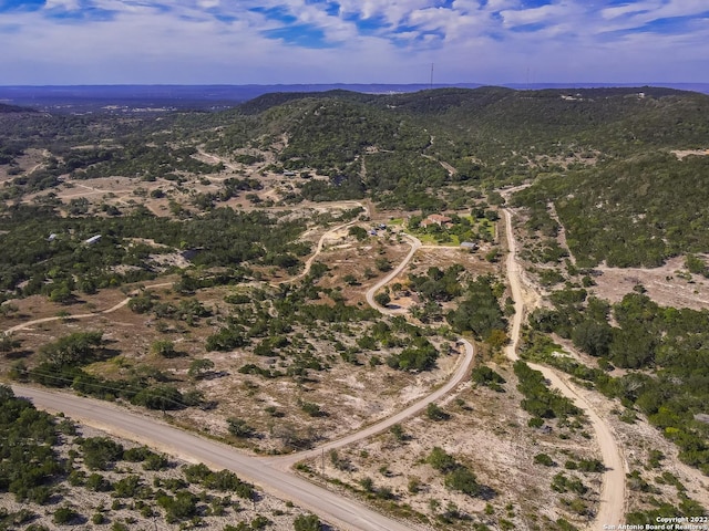 birds eye view of property featuring a mountain view