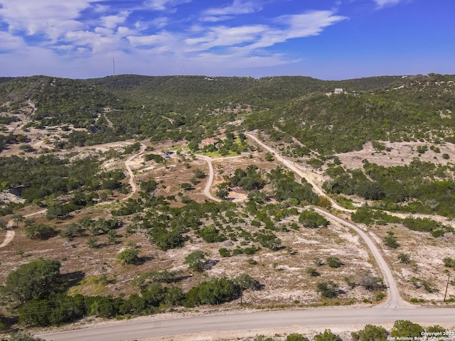 aerial view with a mountain view