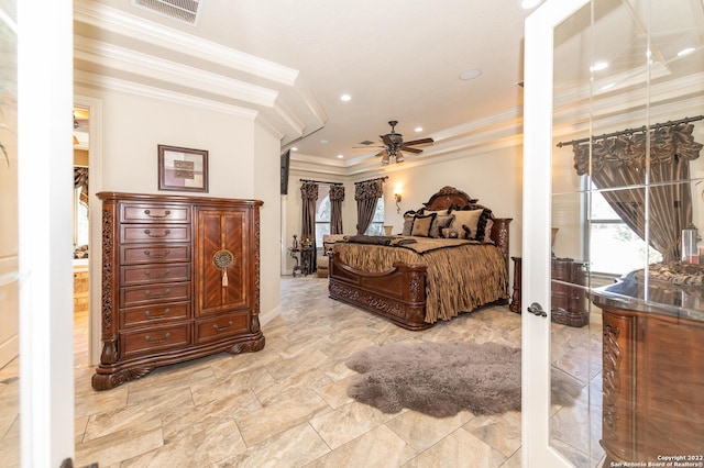 bedroom featuring ornamental molding