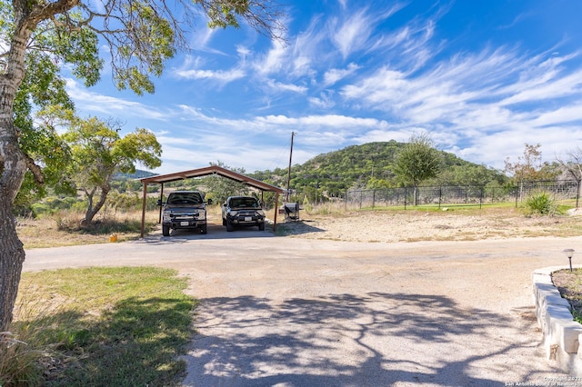 exterior space with a mountain view