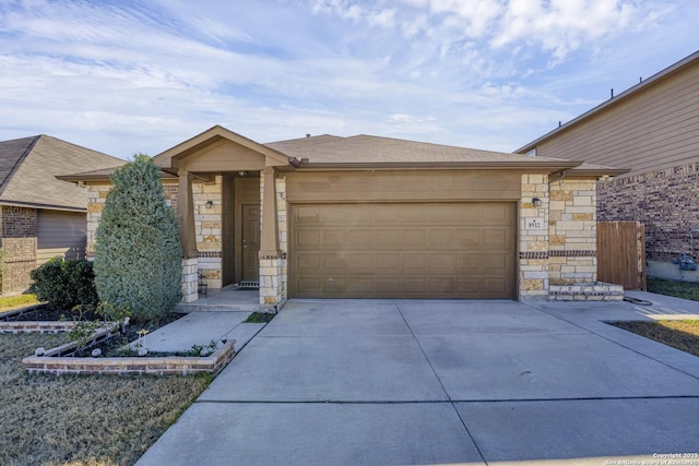 ranch-style house featuring a garage