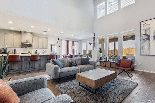 living room featuring light hardwood / wood-style floors