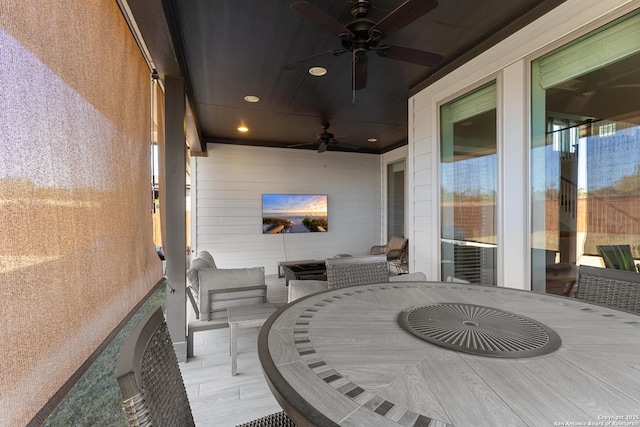 view of patio / terrace with ceiling fan